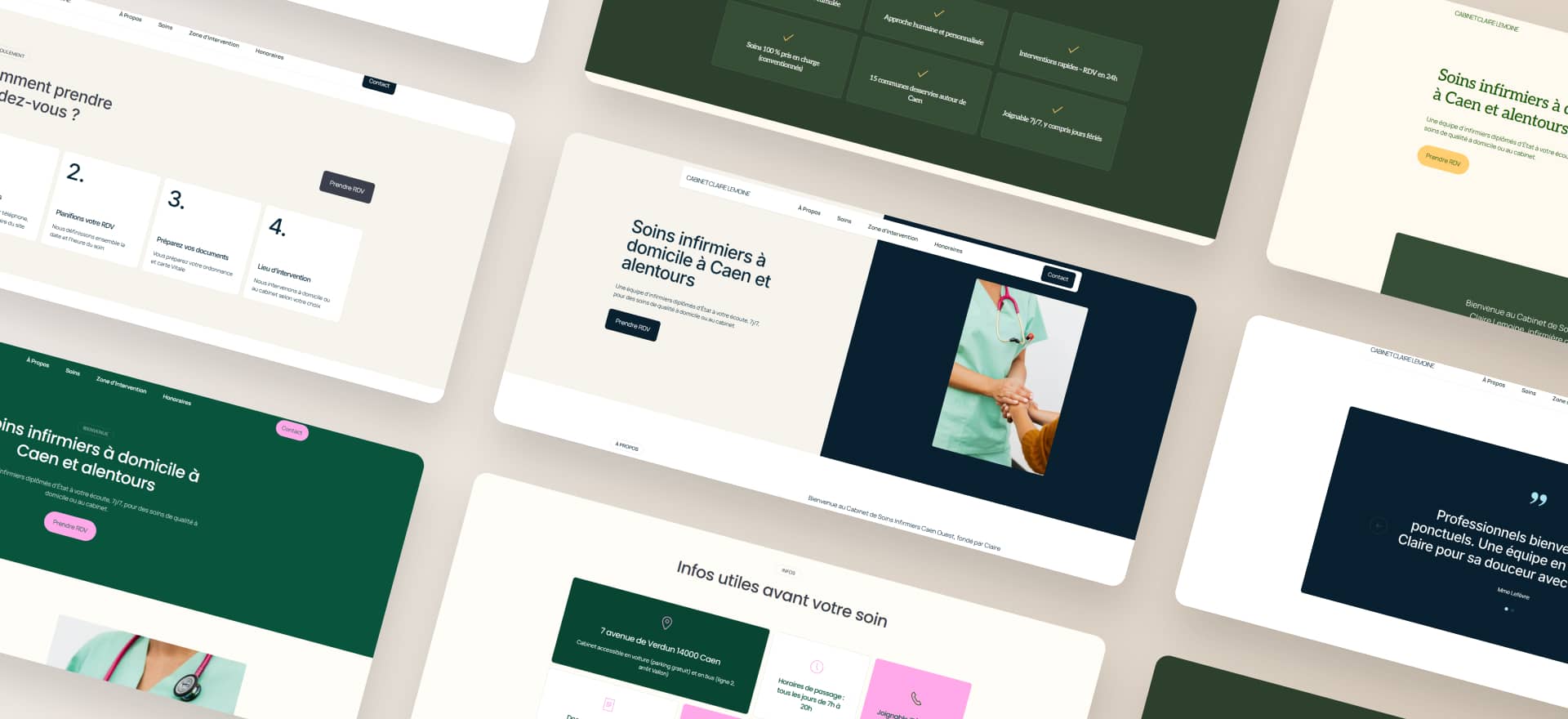 Exemples de sites internet d'infirmières libérales